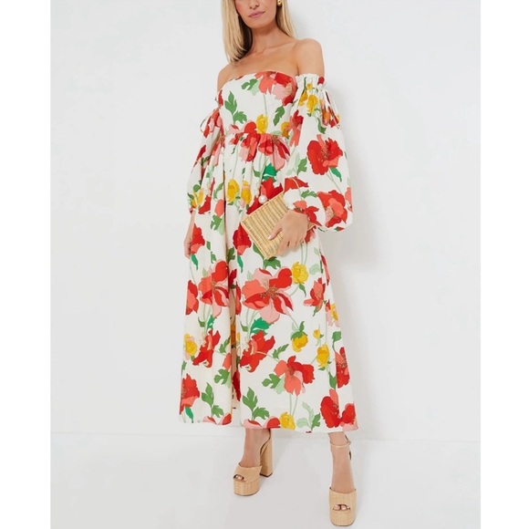 NWT Tuckernuck Hyacinth House Off-The-Shoulder Marigold Maxi Dress - Picture 3 of 10